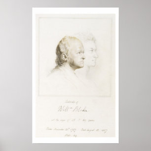 Poster William Blake (1757-1827) na juventude e na idade