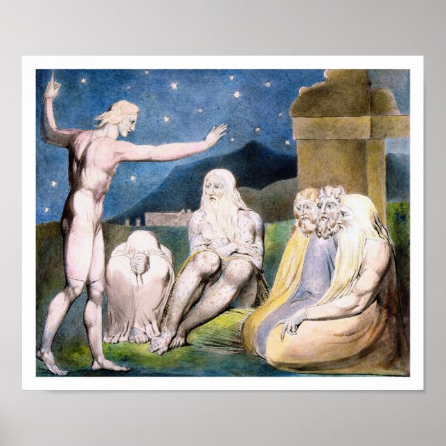 Poster William Blake - A ira de Elihu [cargo] (Frente)