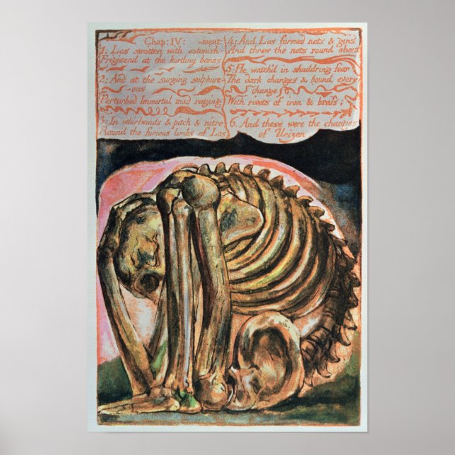 Póster William Blake | Criação de Urizen em material (Frente)