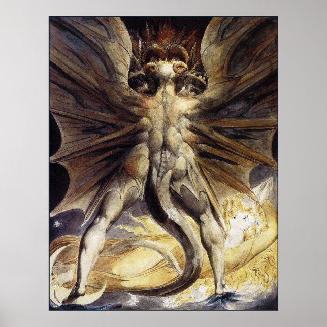 Póster William Blake: O Dragão Vermelho Excelente (Frente)
