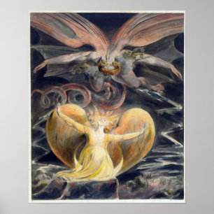 Poster William Blake o grande dragão vermelho e a mulher