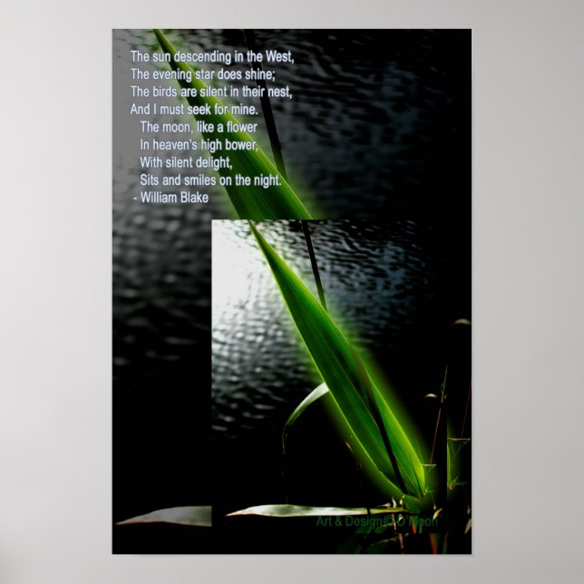 Poster William Blake, poema de "prazer silencioso", cita  (Frente)