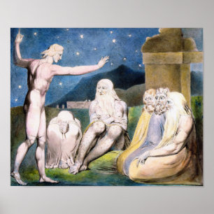 Póster William Blake - Wrath de Elihu [trabalho]