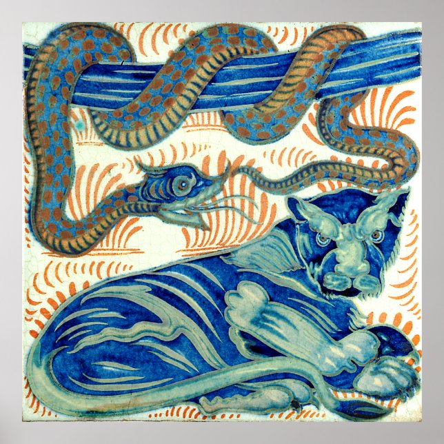 Poster William De Morgan O Tigre E O Cobra (Frente)