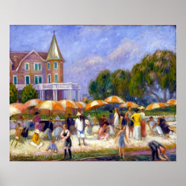 Poster William Glackens Beach Umbrellas em Blue Point (Frente)