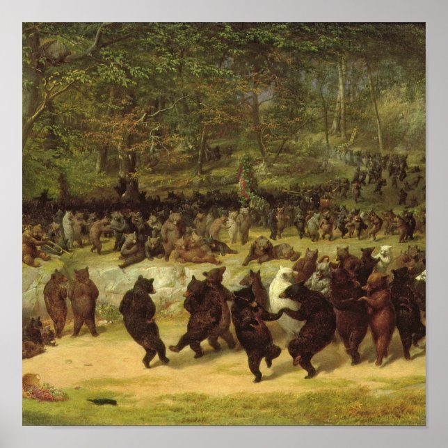 Poster William Holbrook Beard - A dança do urso (Frente)