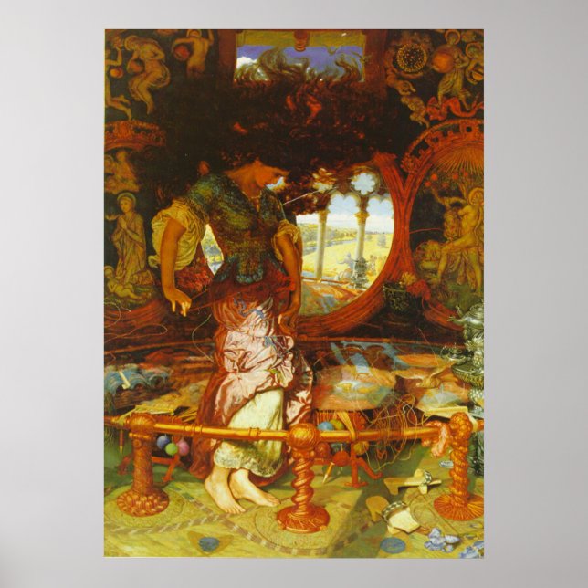Poster William Holman Hunt A Dama de Shalott (Frente)