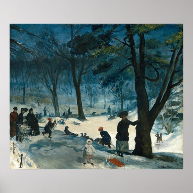 Poster William James Glackens Central Park Winter (Frente)