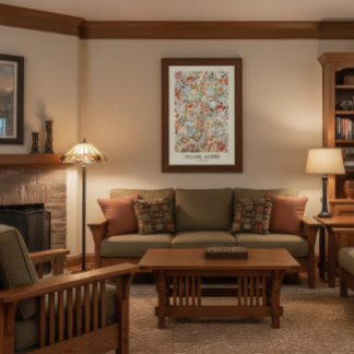 Póster William Morris Acanthus Mission Style