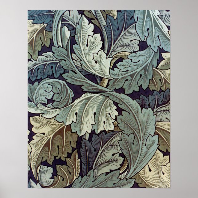 Poster William Morris Acanthus Wallpaper Folhas (Frente)