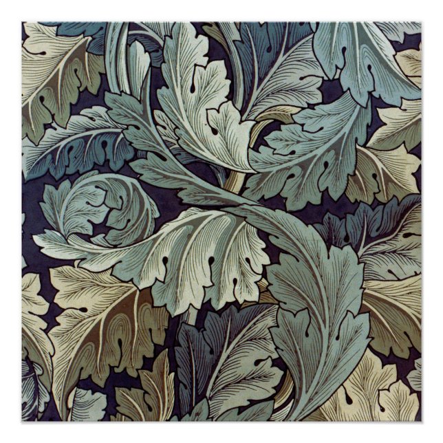 Póster William Morris Acanthus Wallpaper Folhas (Frente)