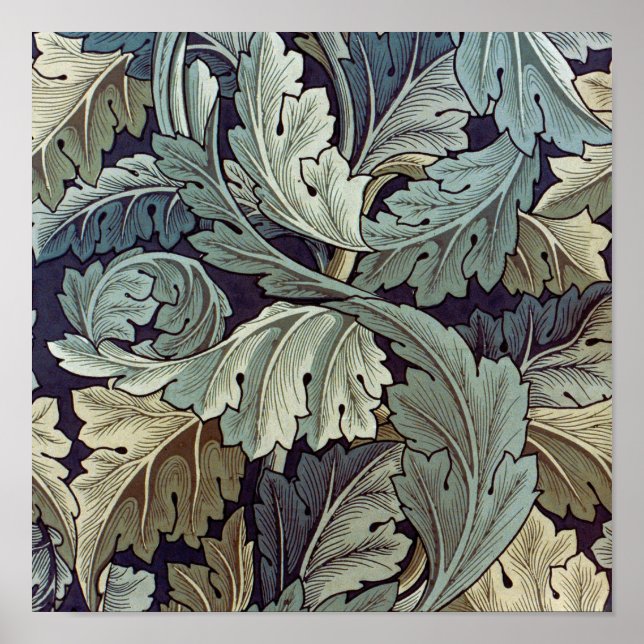Poster William Morris Acanthus Wallpaper Folhas (Frente)
