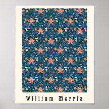William Morris art nouveau flor design azul