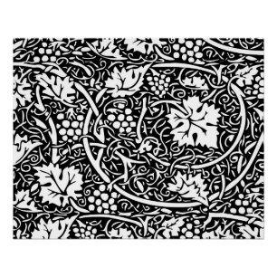 Póster William Morris Black White Grape Vine