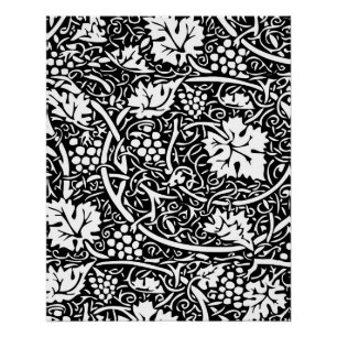 Póster William Morris Black White Grape Vine