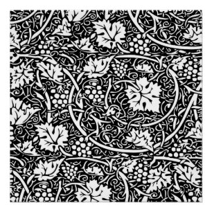 Póster William Morris Black White Grape Vine