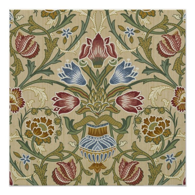 Póster William Morris Brocade Floral Wallpaper Padrão (Frente)