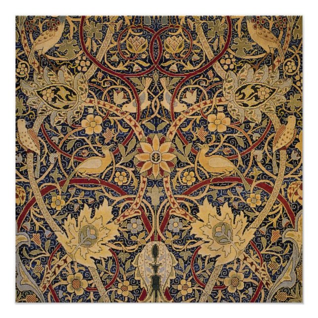 Póster William Morris Bullerswood Faux Tapeçaria (Frente)