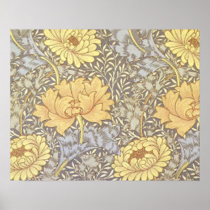 Póster William Morris Chrysanthemum Bonito Flor