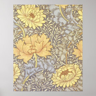 Póster William Morris Chrysanthemum Bonito Flor