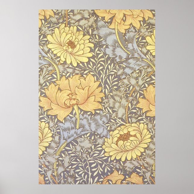 Póster William Morris Chrysanthemum Bonito Flor (Frente)
