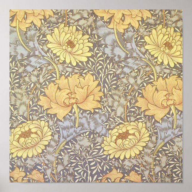 Poster William Morris Chrysanthemum Mãe Flowers (Frente)