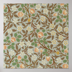 Póster William Morris Clover Flower Art Pattern