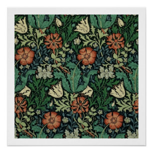Póster William Morris Compton Floral Art Nouveau Pattern