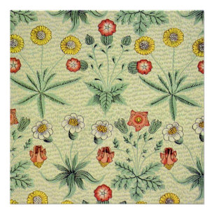 Póster William Morris Daisy Floral Wallpaper Padrão