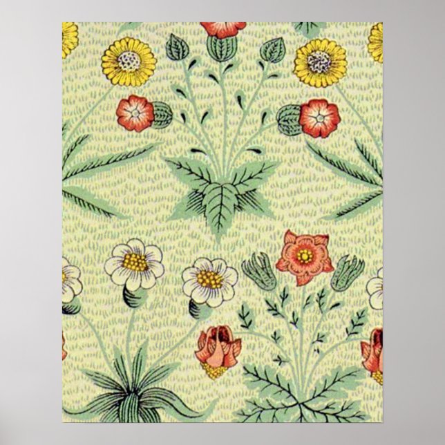 Poster William Morris Daisy Floral Wallpaper Padrão (Frente)