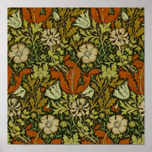 Poster William Morris - design de têxteis raiados