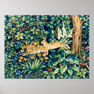 Poster William Morris "Dois Coelhos" Coelhos Selvagens 