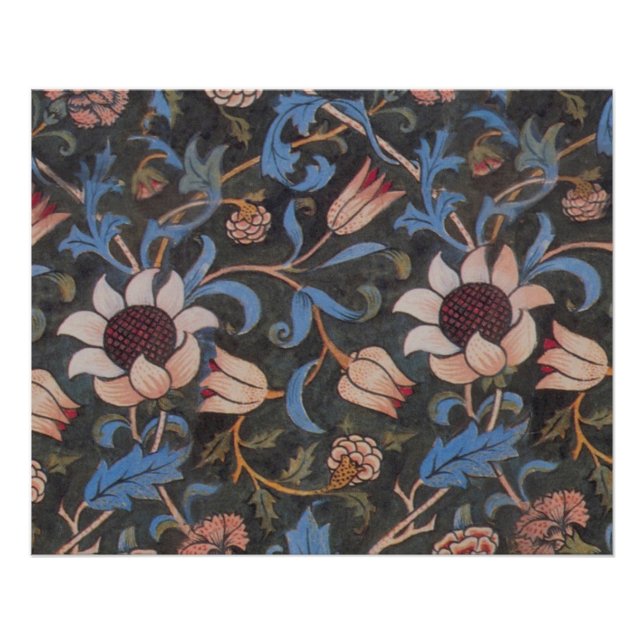 Póster William Morris Evenlode Textile Floral Art (Frente)