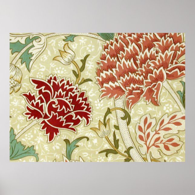 Póster William Morris Fine Red Floral Wallpaper (Frente)