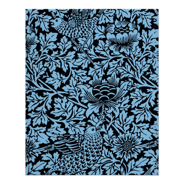 Póster William Morris Floral Pattern Bird Anenome (Frente)