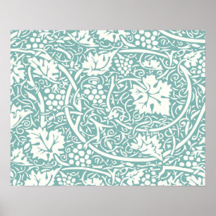 Póster William Morris Floral Wallpaper Teal