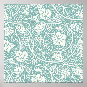 Poster William Morris Floral Wallpaper Teal