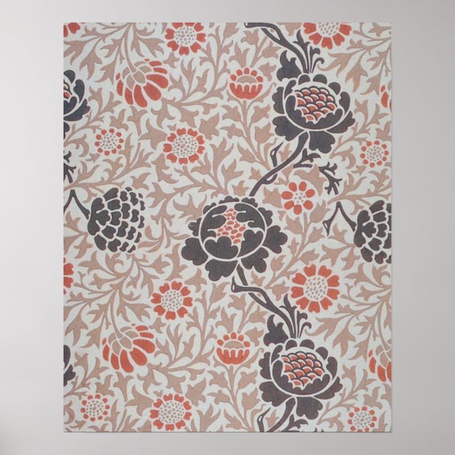 Póster William Morris Flower Grafton Wallpaper (Frente)