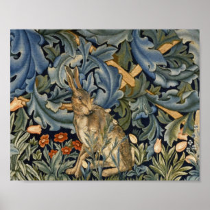 Poster William Morris Forest Rabbit Floral Art Nouveau