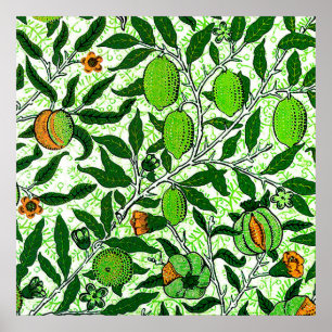 Póster William Morris Fruta Exótica, Verde limão