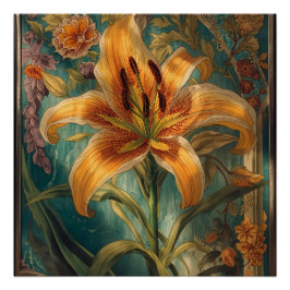 Póster William Morris Golden Lily Antigo Pré-Rafaelita