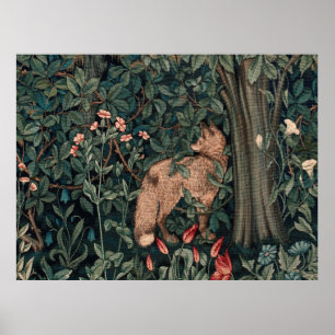 Poster William Morris Greenery Fox Willife
