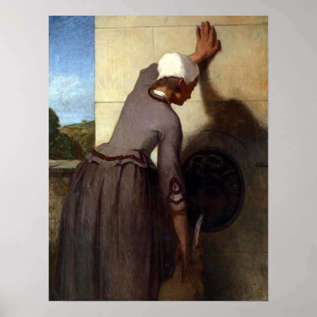 Poster William Morris Hunt Girl na fonte (Frente)