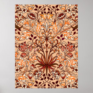 Poster William Morris Hyacinth Impressão, Brown e Beige