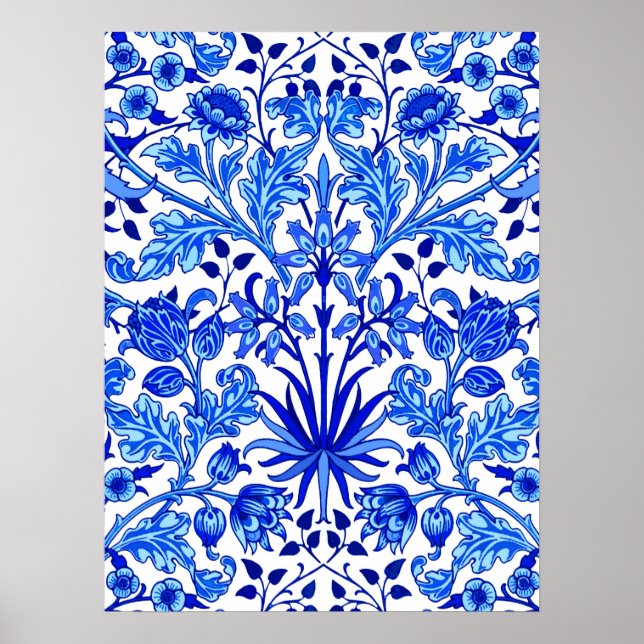 Poster William Morris Hyacinth Impressão, Cobalto Azul e  (Frente)