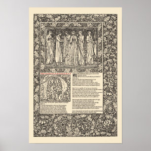 Poster William Morris Kelmscott Press Chaucer Page