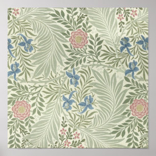 Poster William Morris Larkspur Floral Wallpaper Padrão