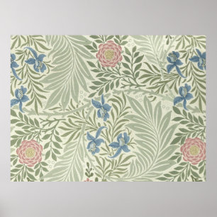 Póster William Morris Larkspur Floral Wallpaper Padrão