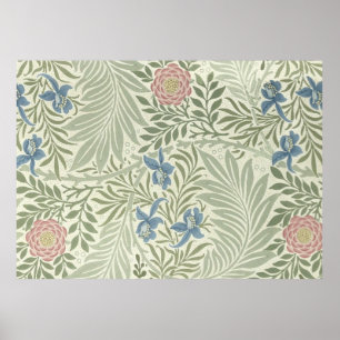 Póster William Morris Larkspur Floral Wallpaper Padrão