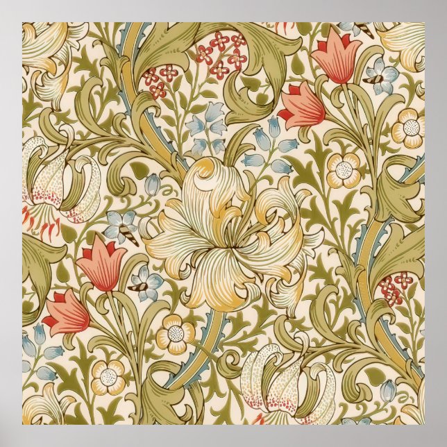Poster William Morris Lily Art Nouveau Pattern (Frente)